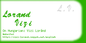 lorand vizi business card